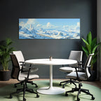 Winterlandschaft Mit Schneebedeckten Felsen Ruinen Und Reisenden