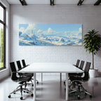 Winterlandschaft Mit Schneebedeckten Felsen Ruinen Und Reisenden