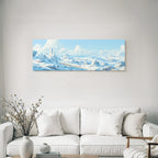 Winterlandschaft Mit Schneebedeckten Felsen Ruinen Und Reisenden