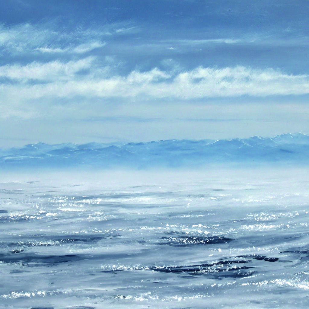 Beruhigendes Meer Mit Wellen Und Bergen Am Horizont | Eis und Schnee | Natur
