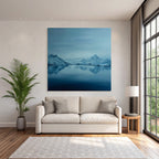 Blaü Berglandschaft Mit Schnee Und Ruhigem See