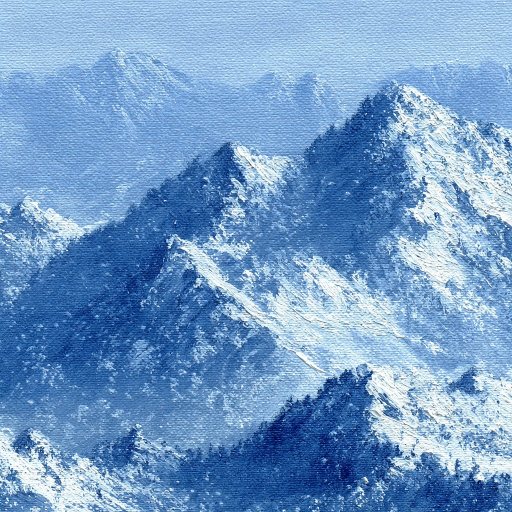 Blaü Malerische Gebirgsspitzen Im Winter | Eis und Schnee | Natur