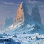 Majestatische Winterlandschaft Mit Schneebedeckten Gipfeln Und Pyramidenartigem Turm | Eis und Schnee | Natur