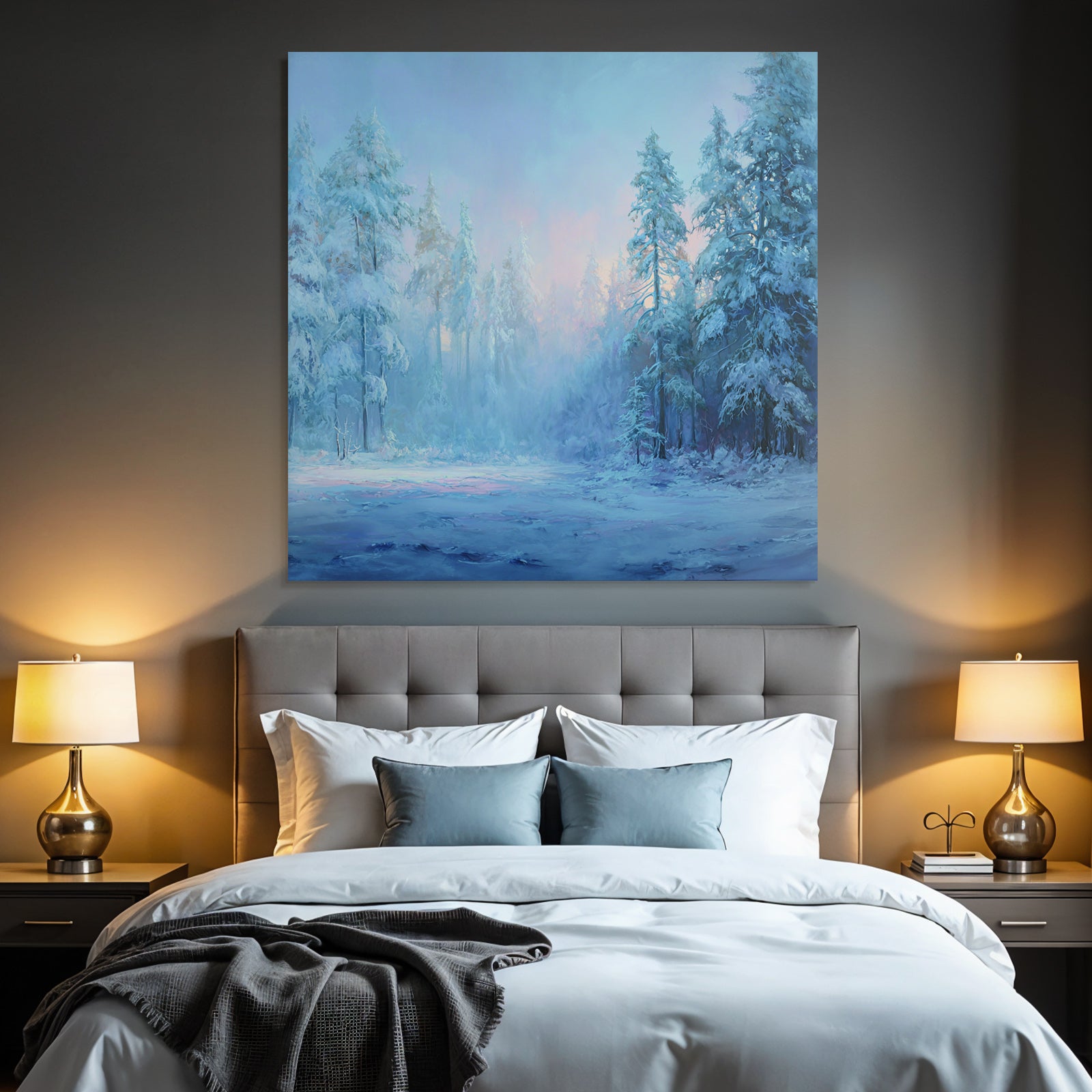 Schneebedeckter Winterwald Mit Ruhiger Atmosphäre