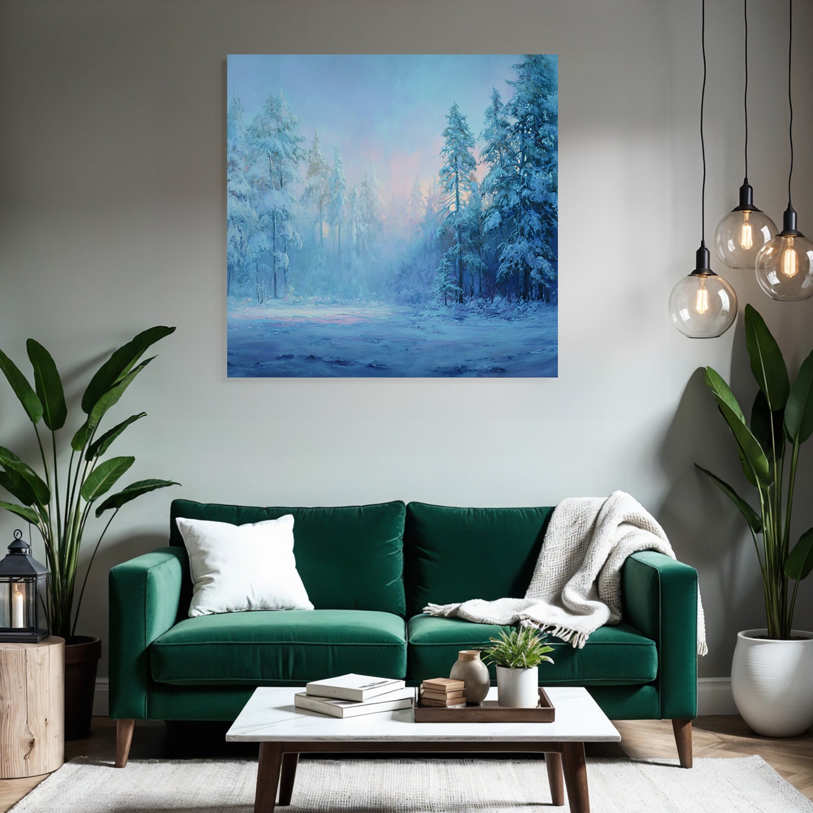 Schneebedeckter Winterwald Mit Ruhiger Atmosphäre