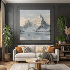 Winterlandschaft Mit Zwei Figuren Auf Gefrorenem See