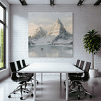 Winterlandschaft Mit Zwei Figuren Auf Gefrorenem See