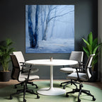 Winterwald Neblige Blaü Landschaft
