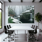 Winterlandschaft Mit Reh Am Bach