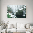 Winterlandschaft Mit Reh Am Bach