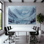 Winterlandschaft Mit Schneebedeckten Bergen Einem Ruhigen See Und Tannenkiefern