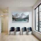 Winterlandschaft Mit Verschneiten Bergen Und Stillem See