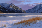 Winterliche Berglandschaft Mit Vereistem See Und Grasflecken | Eis und Schnee | Natur