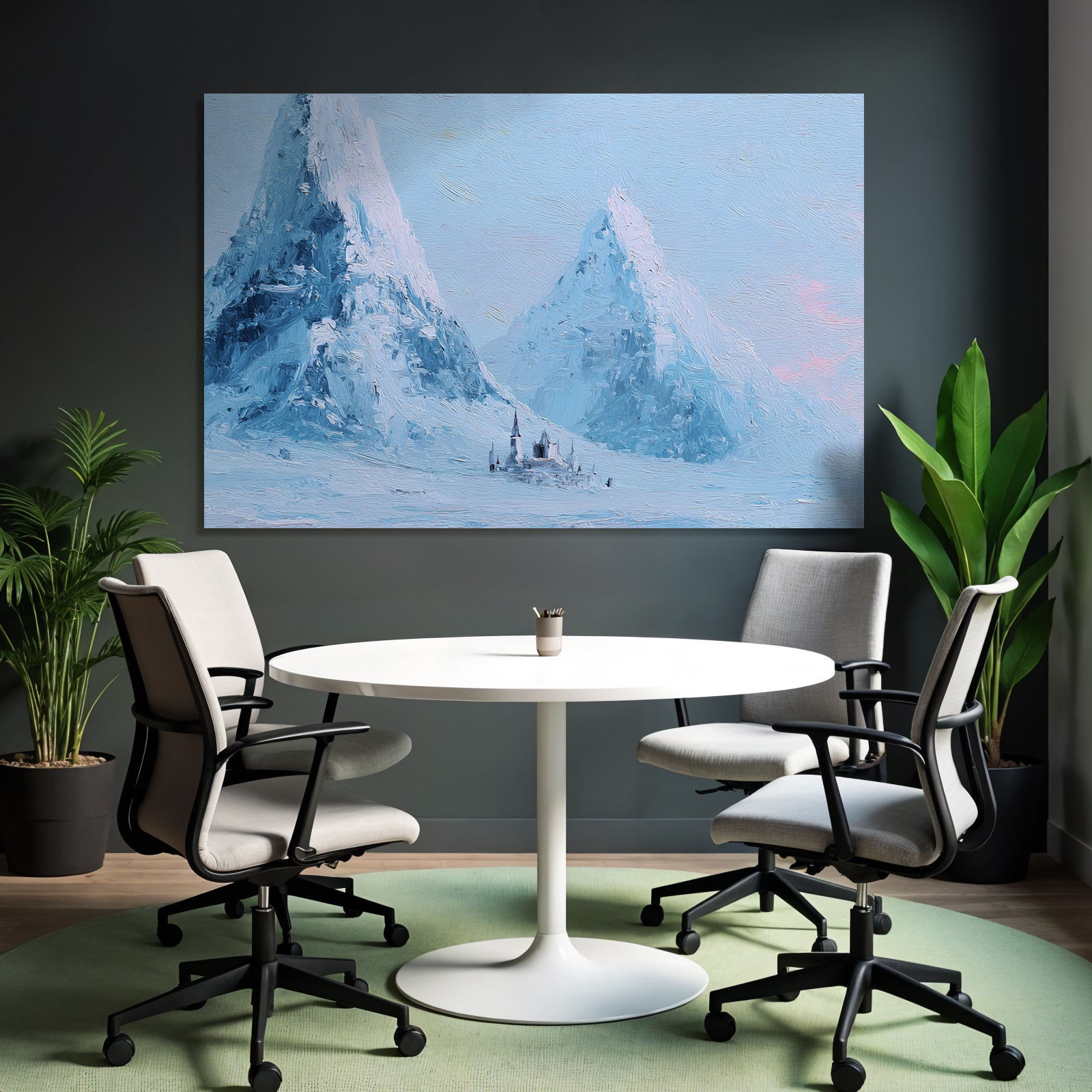 Winterliche Schneeberglandschaft Mit Schloss