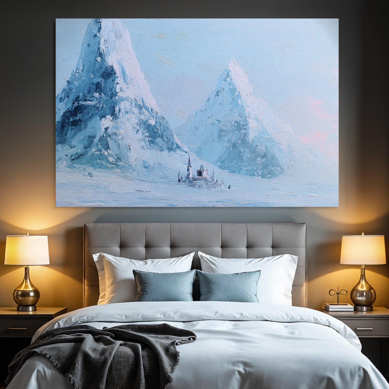 Winterliche Schneeberglandschaft Mit Schloss
