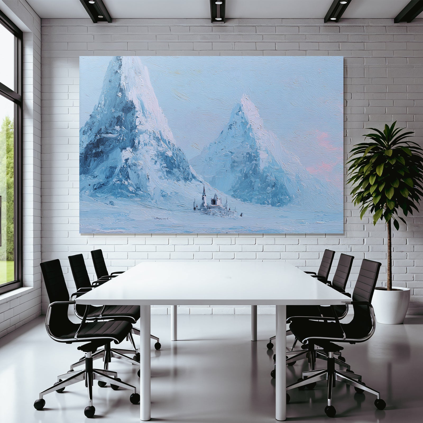 Winterliche Schneeberglandschaft Mit Schloss