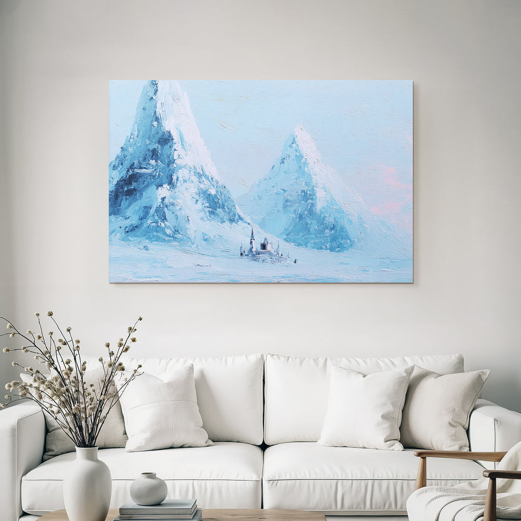 Winterliche Schneeberglandschaft Mit Schloss