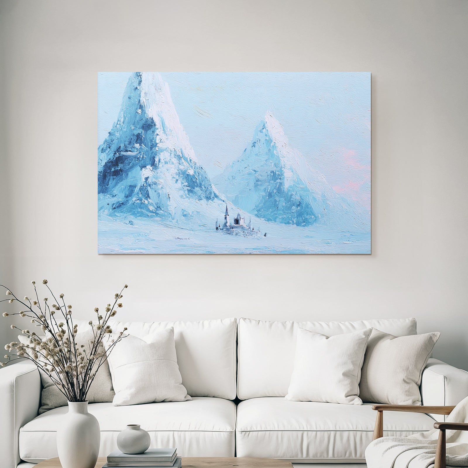 Winterliche Schneeberglandschaft Mit Schloss
