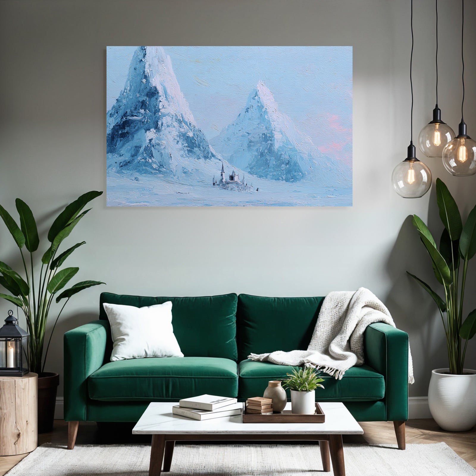 Winterliche Schneeberglandschaft Mit Schloss