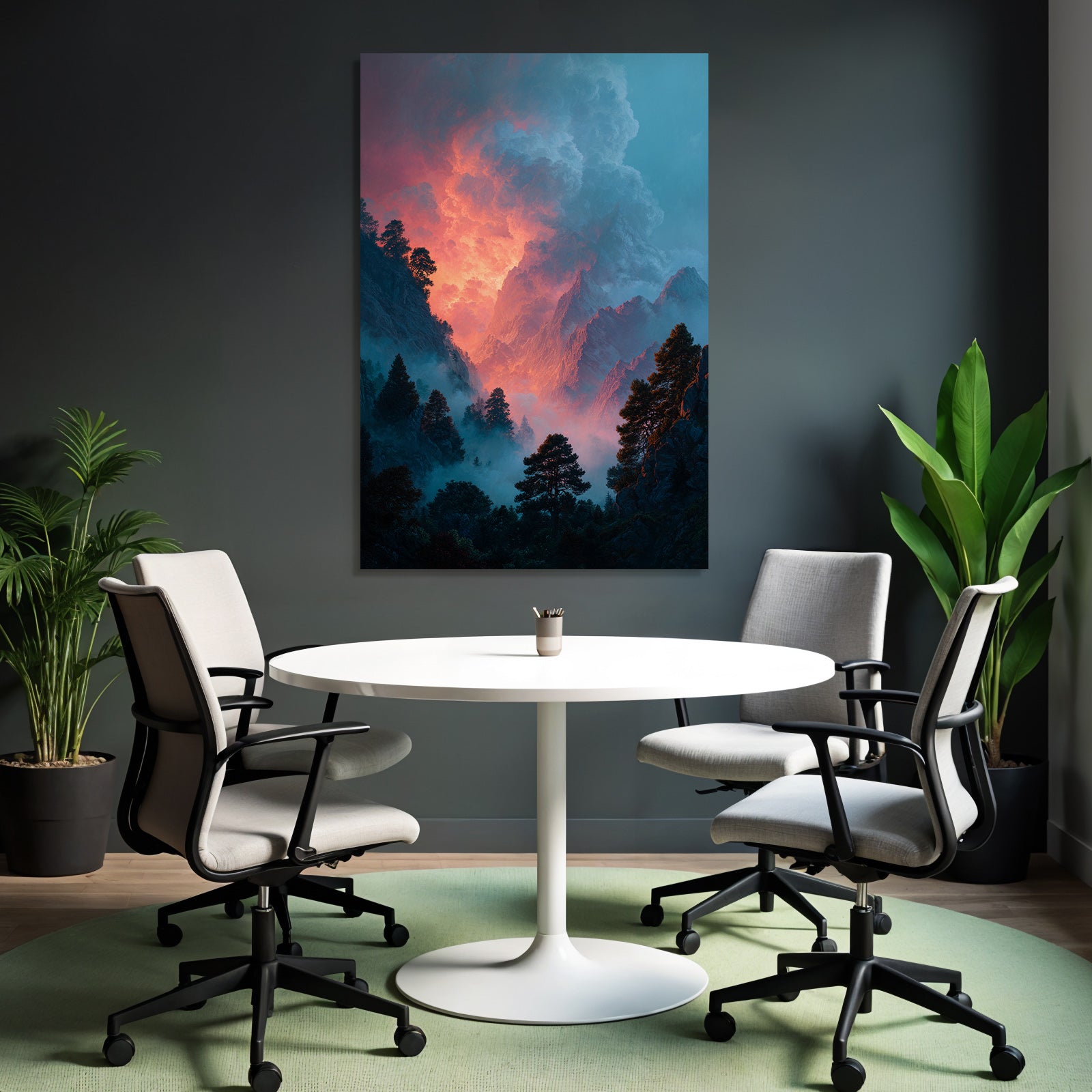 Dramatische Landschaft Mit Türmischen Bergen Und Morgenröte