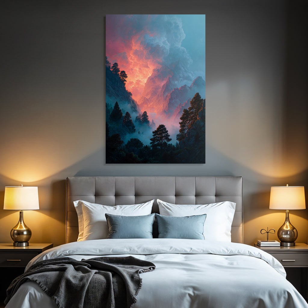 Dramatische Landschaft Mit Türmischen Bergen Und Morgenröte
