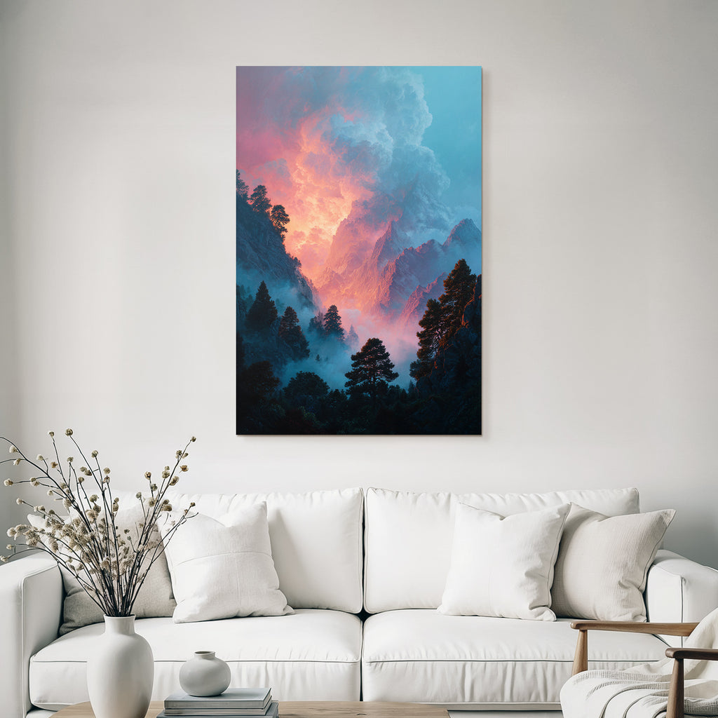 Dramatische Landschaft Mit Türmischen Bergen Und Morgenröte