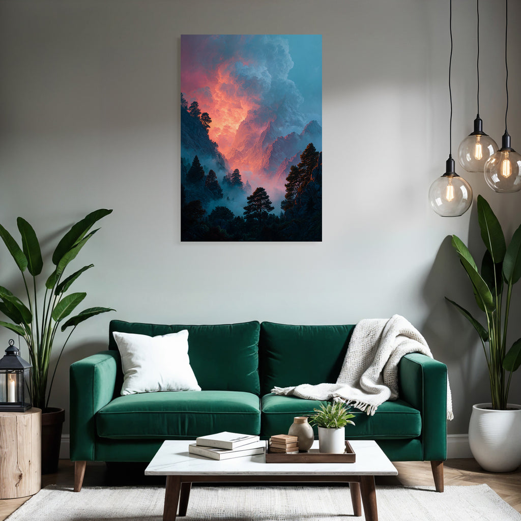 Dramatische Landschaft Mit Türmischen Bergen Und Morgenröte