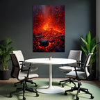 Vulkanausbruch Mit Glühender Lava Und Vulkanfelsen