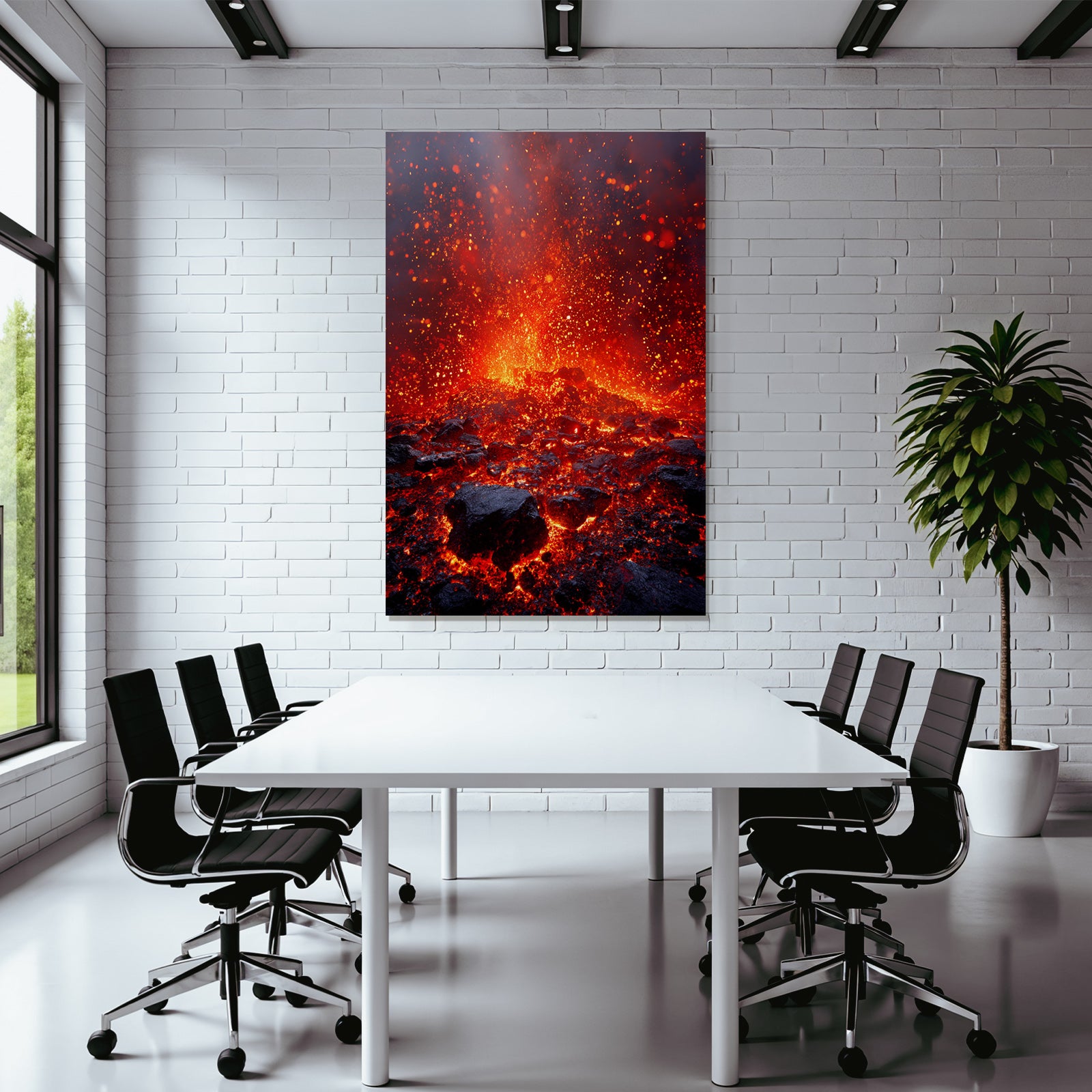 Vulkanausbruch Mit Glühender Lava Und Vulkanfelsen