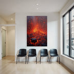 Vulkanausbruch Mit Glühender Lava Und Vulkanfelsen