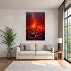 Vulkanausbruch Mit Glühender Lava Und Vulkanfelsen