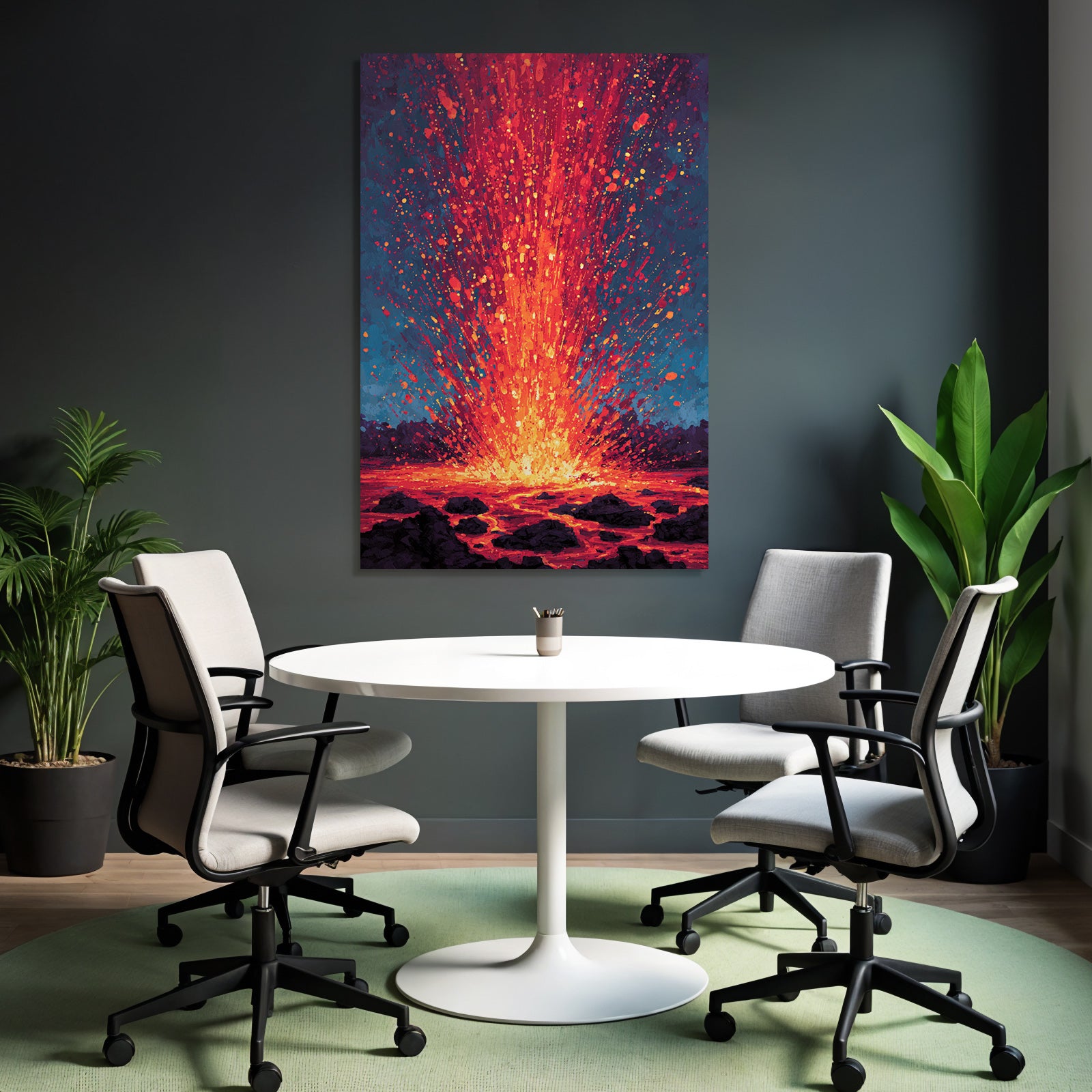 Vulkaneruption Mit Lava Und Asche
