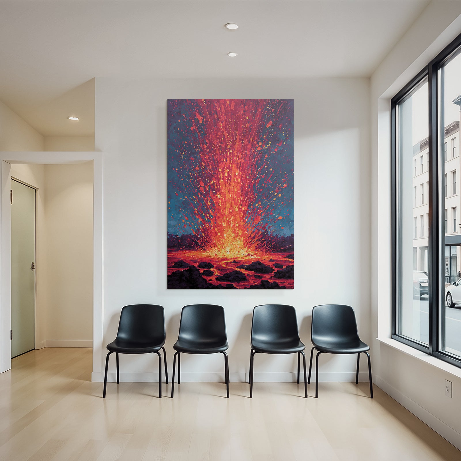Vulkaneruption Mit Lava Und Asche