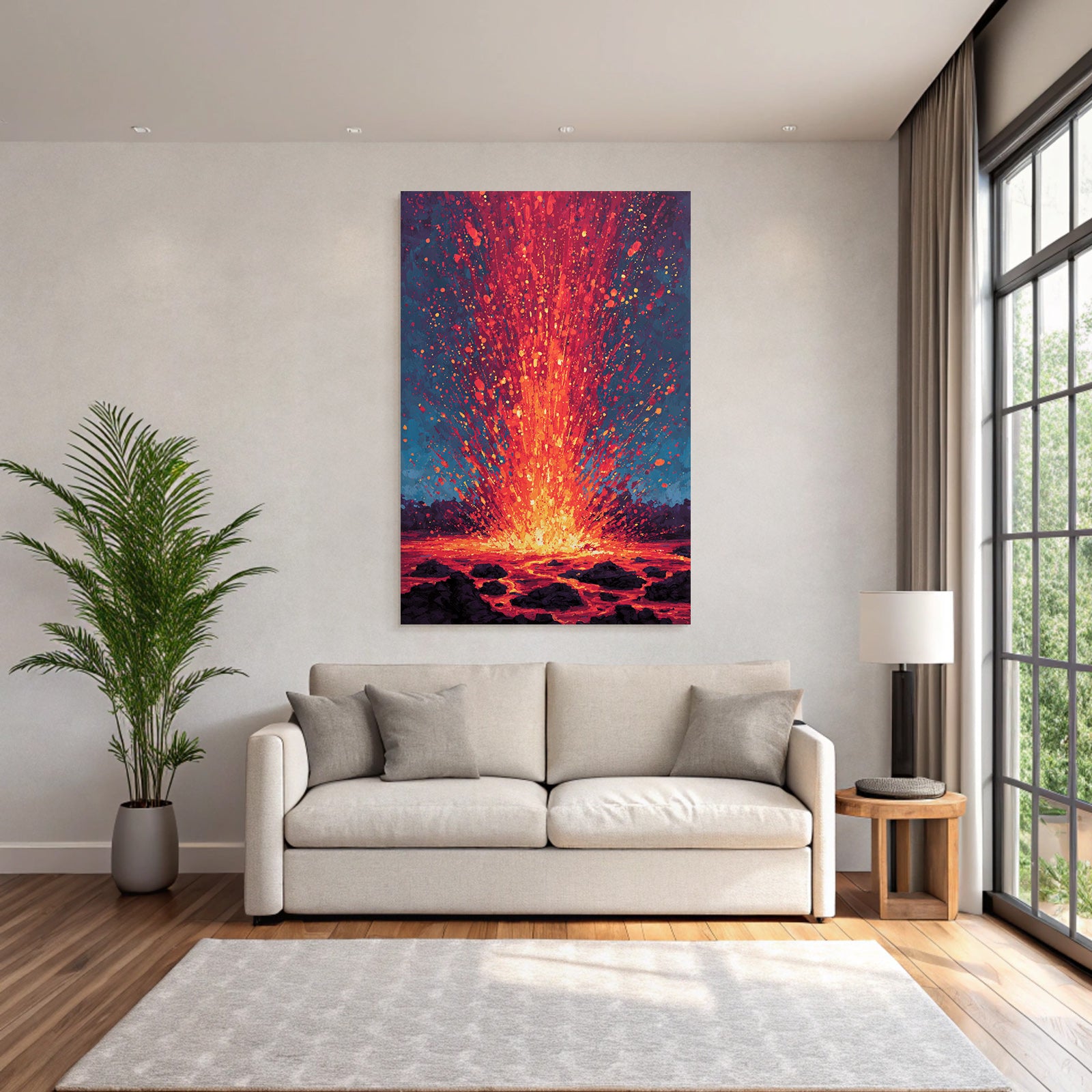 Vulkaneruption Mit Lava Und Asche