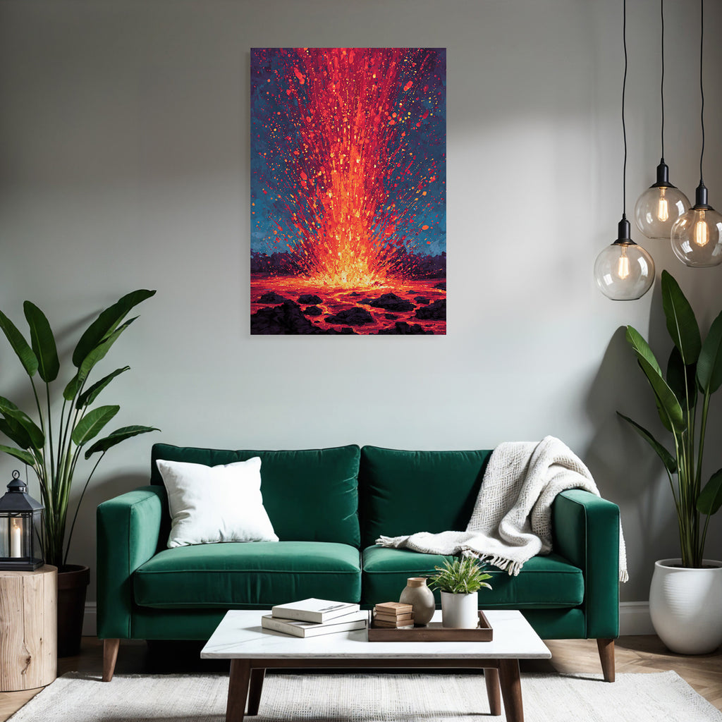 Vulkaneruption Mit Lava Und Asche