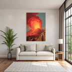 Vulkaneruption Mit Lava Und Klassischem Bogen