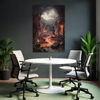 Vulkanlandschaft Mit Fliessender Lava