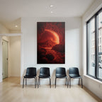 Vulkanlandschaft Mit Lavafluss Ins Wasser