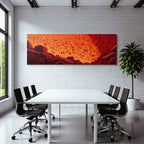 Abstrakte Vulkanlandschaft Mit Gluhender Lava