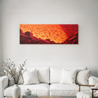 Abstrakte Vulkanlandschaft Mit Gluhender Lava