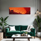 Abstrakte Vulkanlandschaft Mit Gluhender Lava