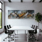 Aquarellberglandschaft Mit Schneebedeckten Spitzen Und Goldenem Sonnenlicht