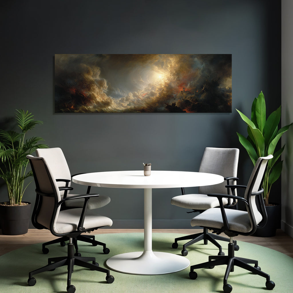 Dramatische Atmosphärelandschaft Mit Turbulentem Himmel