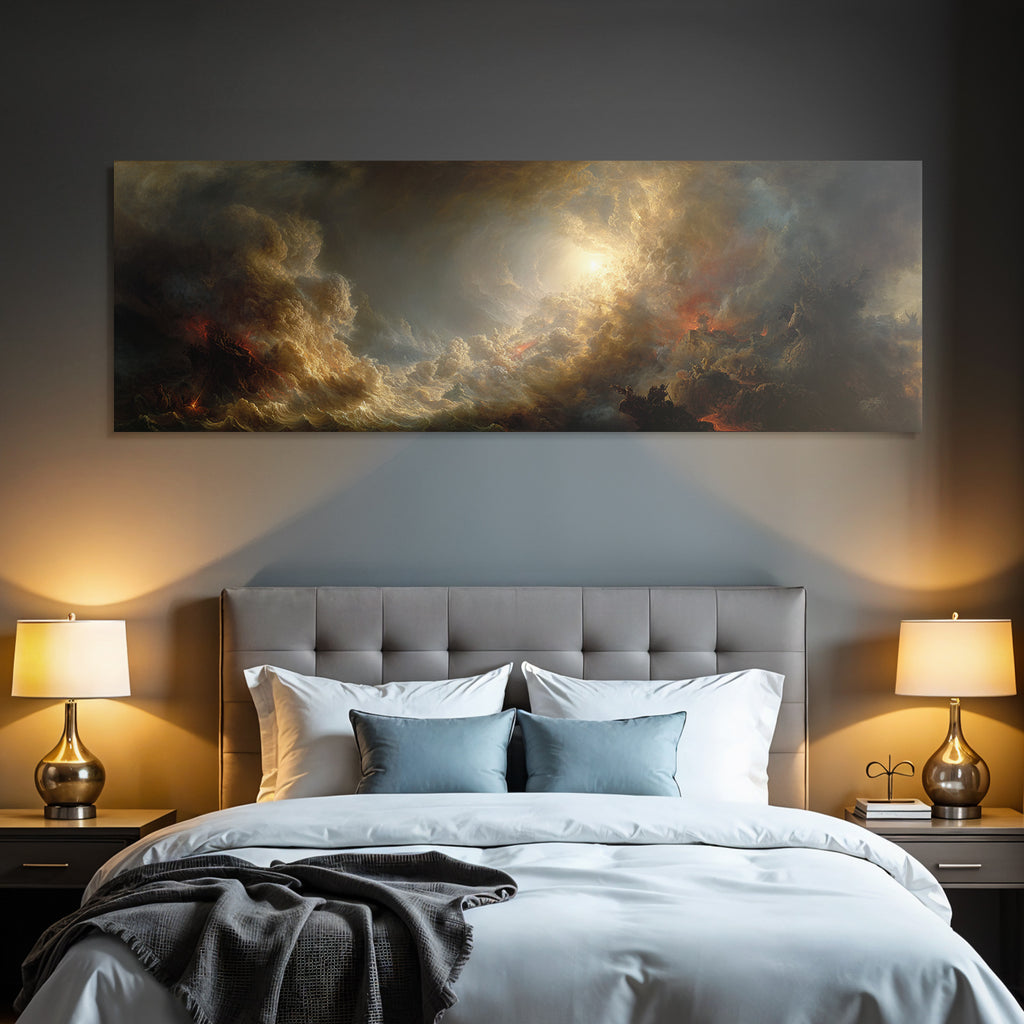 Dramatische Atmosphärelandschaft Mit Turbulentem Himmel