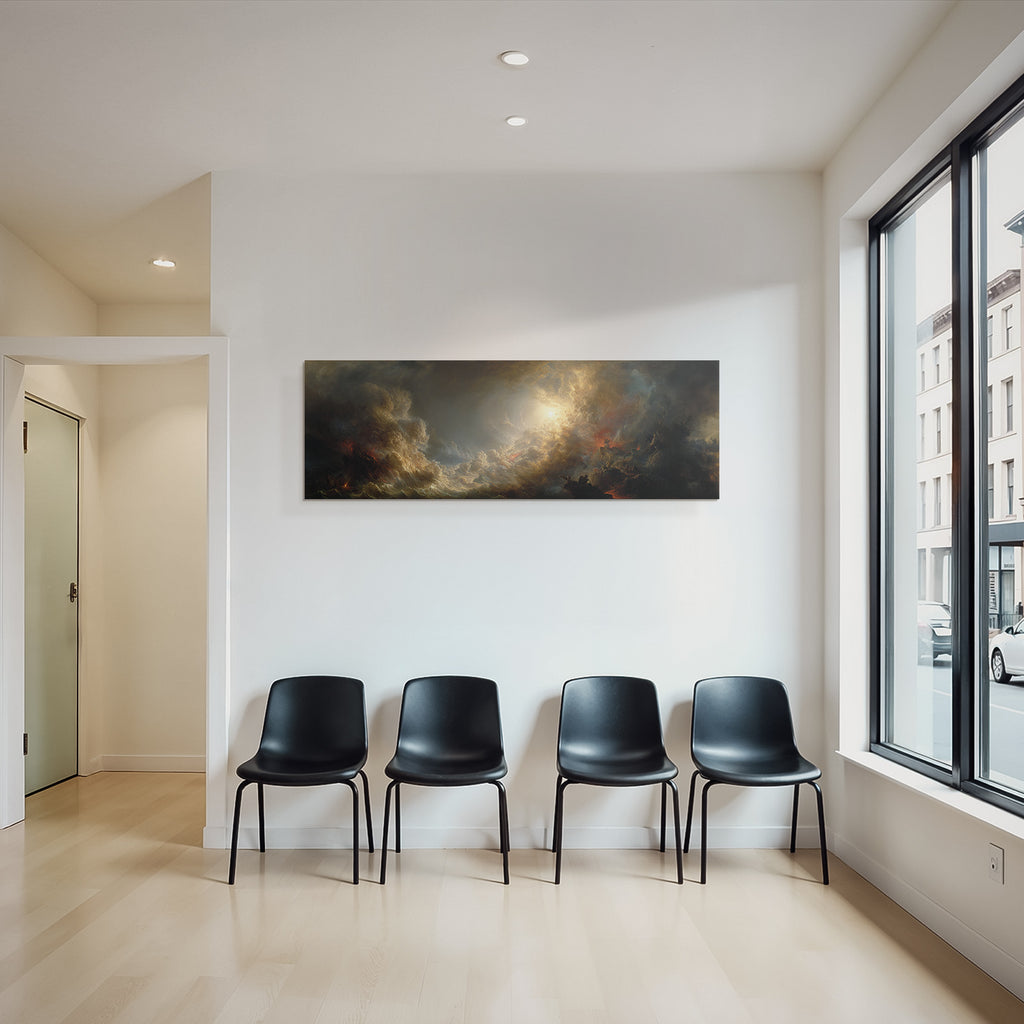 Dramatische Atmosphärelandschaft Mit Turbulentem Himmel