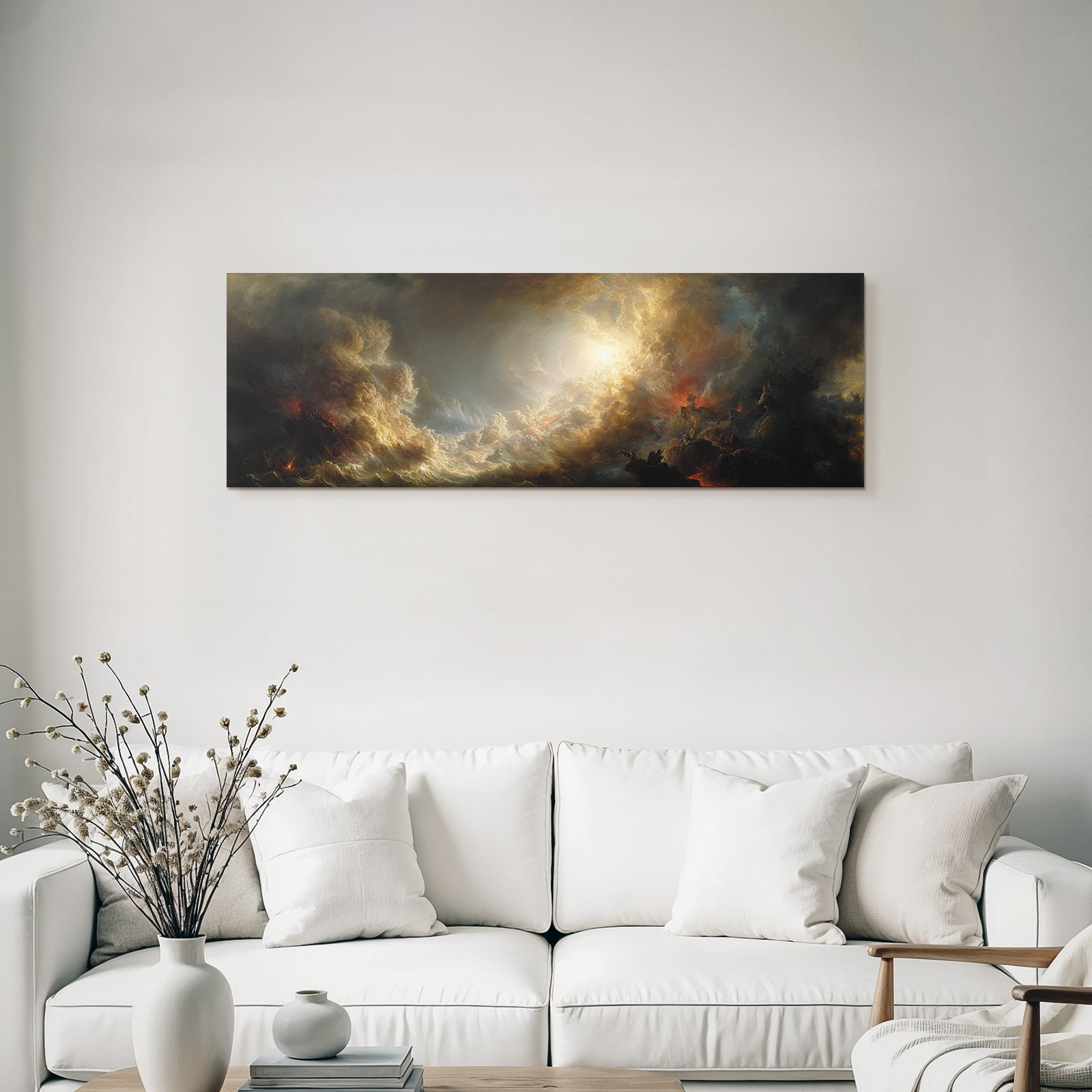 Dramatische Atmosphärelandschaft Mit Turbulentem Himmel