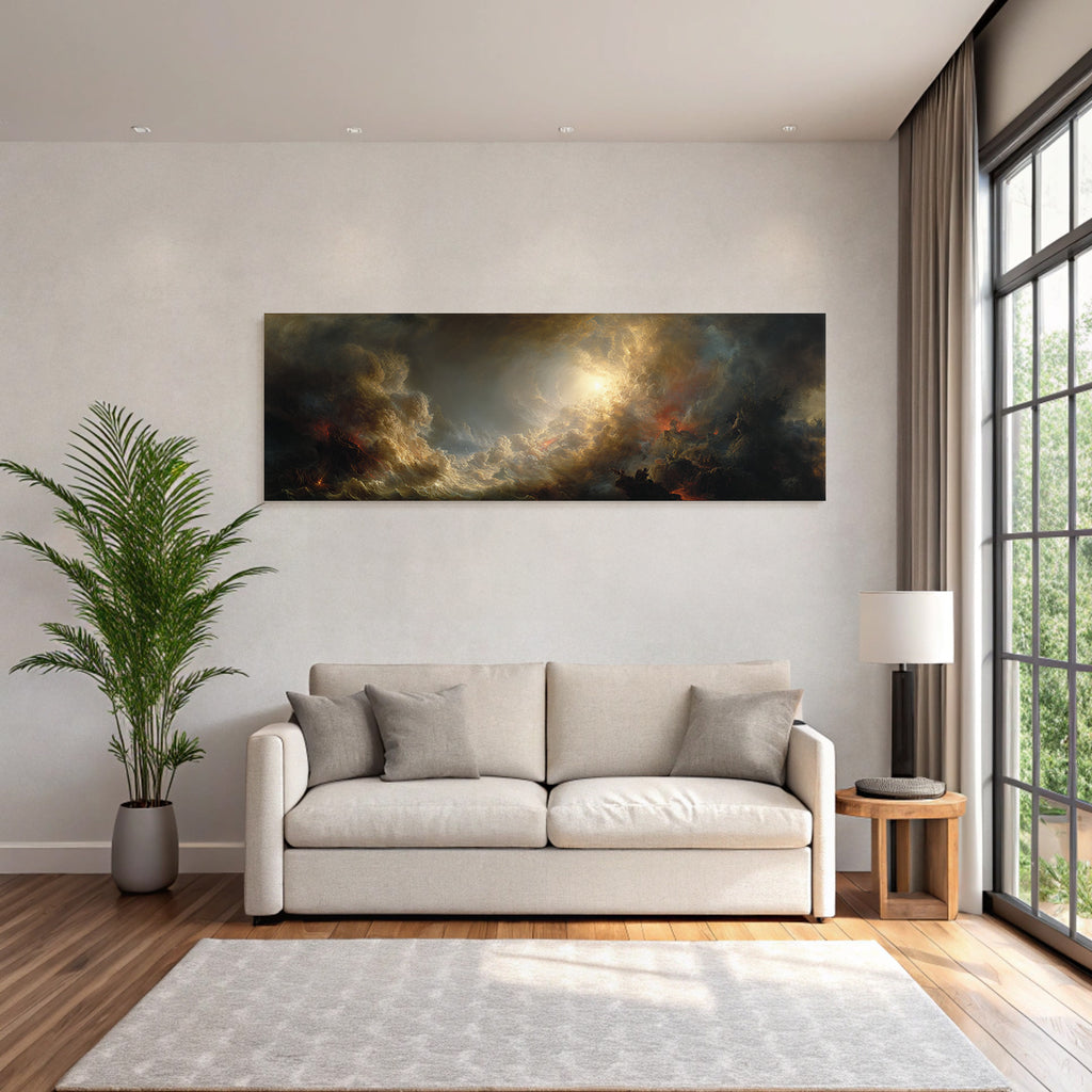 Dramatische Atmosphärelandschaft Mit Turbulentem Himmel