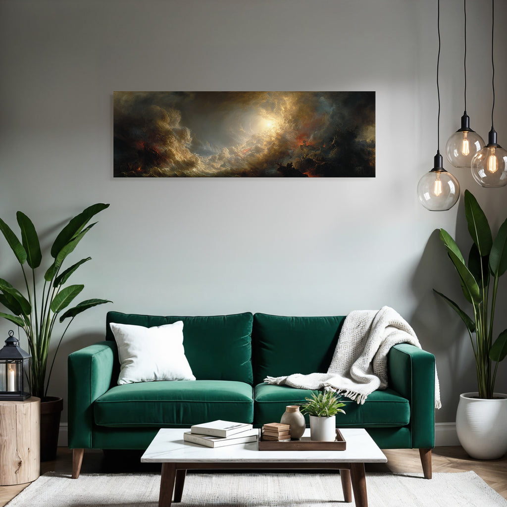 Dramatische Atmosphärelandschaft Mit Turbulentem Himmel