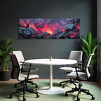 Hirsch In Einer Glühenden Vulkanlandschaft