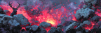 Hirsch In Einer Glühenden Vulkanlandschaft | Feuer und Vulkane | Natur